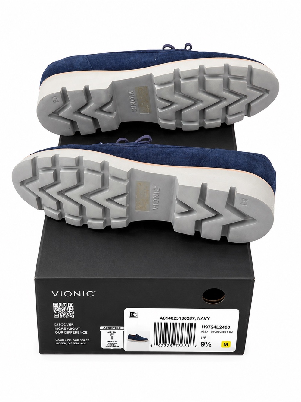 Vionic Navy Suede Loafers Comfort Shoes – Women’s Size 9.5 – New In Box - Picture 4 of 6